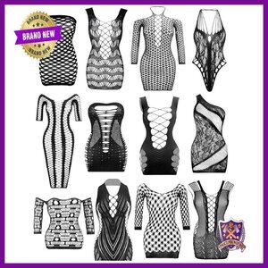 Fishnet Bodysuit Lingerie Set Free Size Sexy Nightwear
